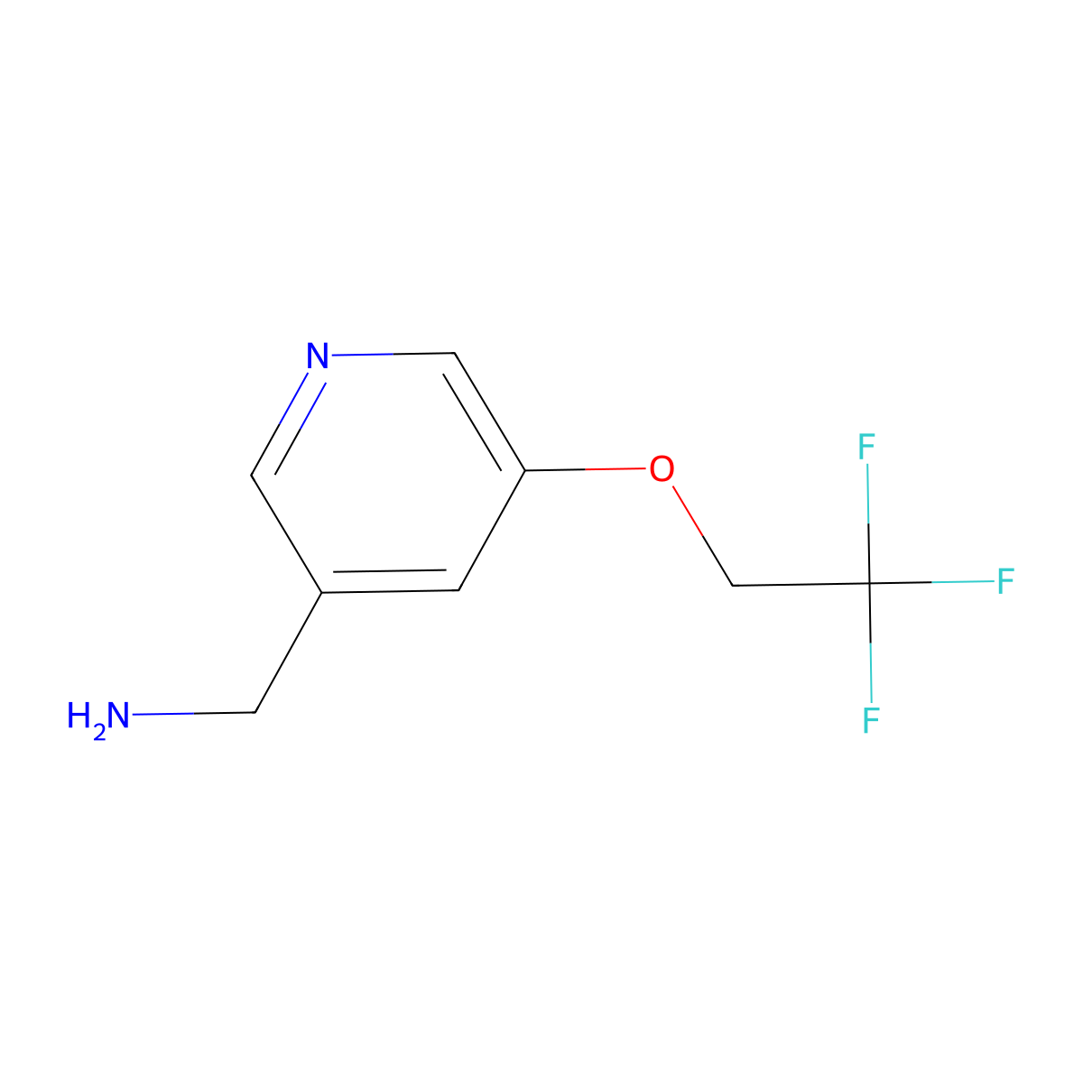(5-(2,2,2-Trifluoroethoxy)pyridin-3-yl)methanamine molecular structure, CAS 1408213-28-4