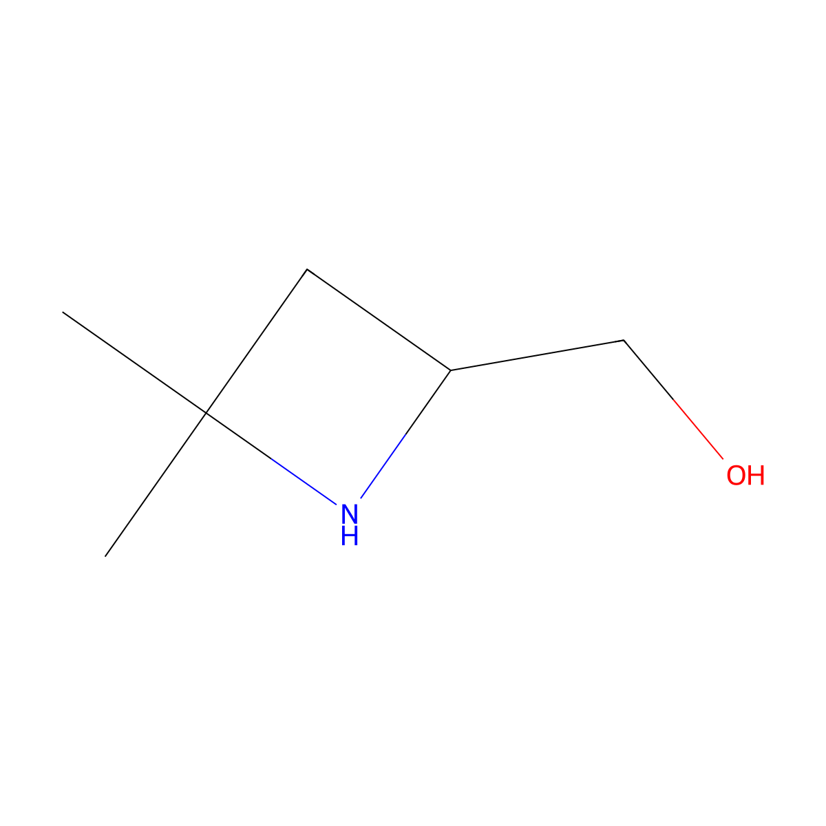 (4,4-Dimethylazetidin-2-yl)methanol molecular structure, CAS 1408242-58-9