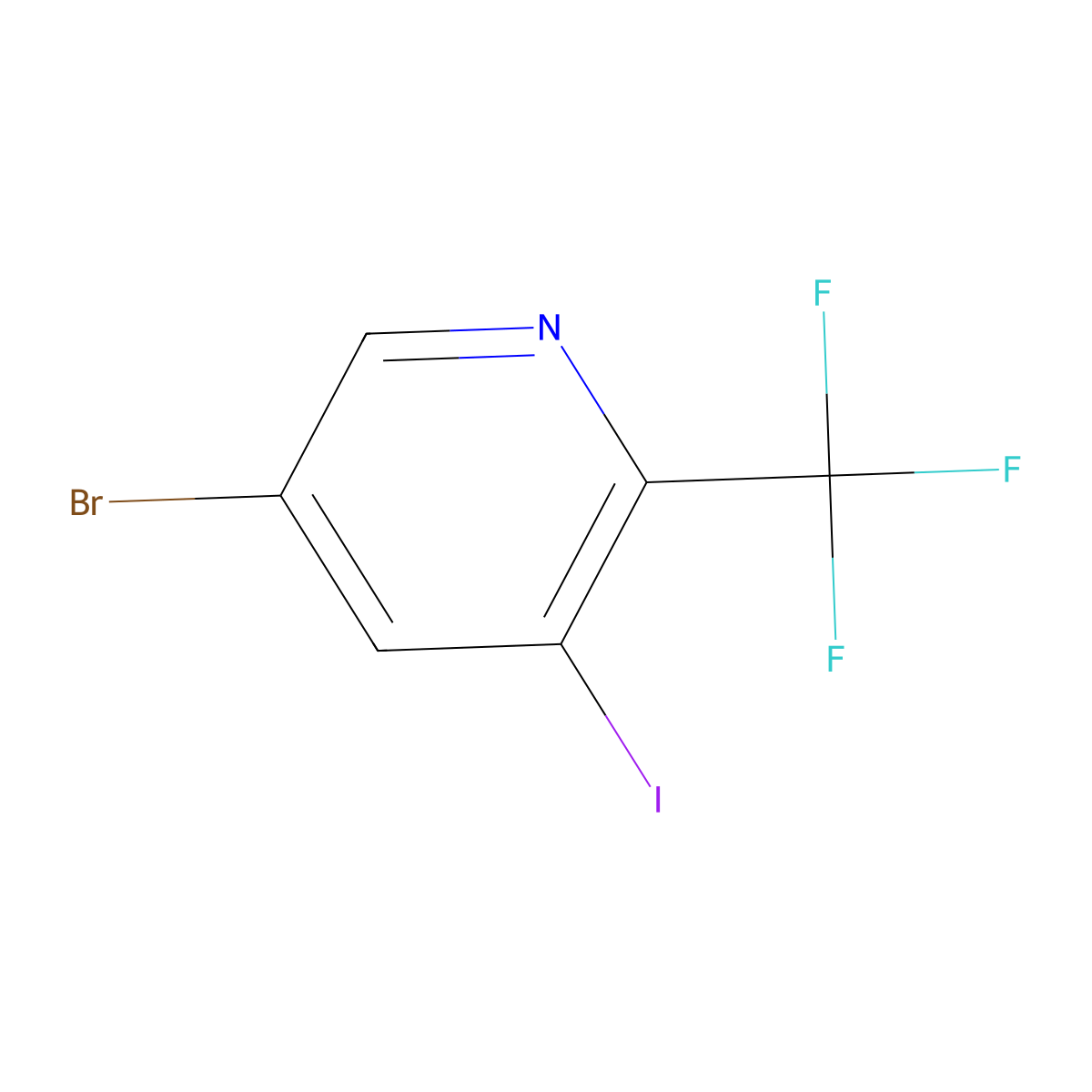 5-Bromo-3-iodo-2-(trifluoromethyl)pyridine molecular structure, CAS 1408279-59-3