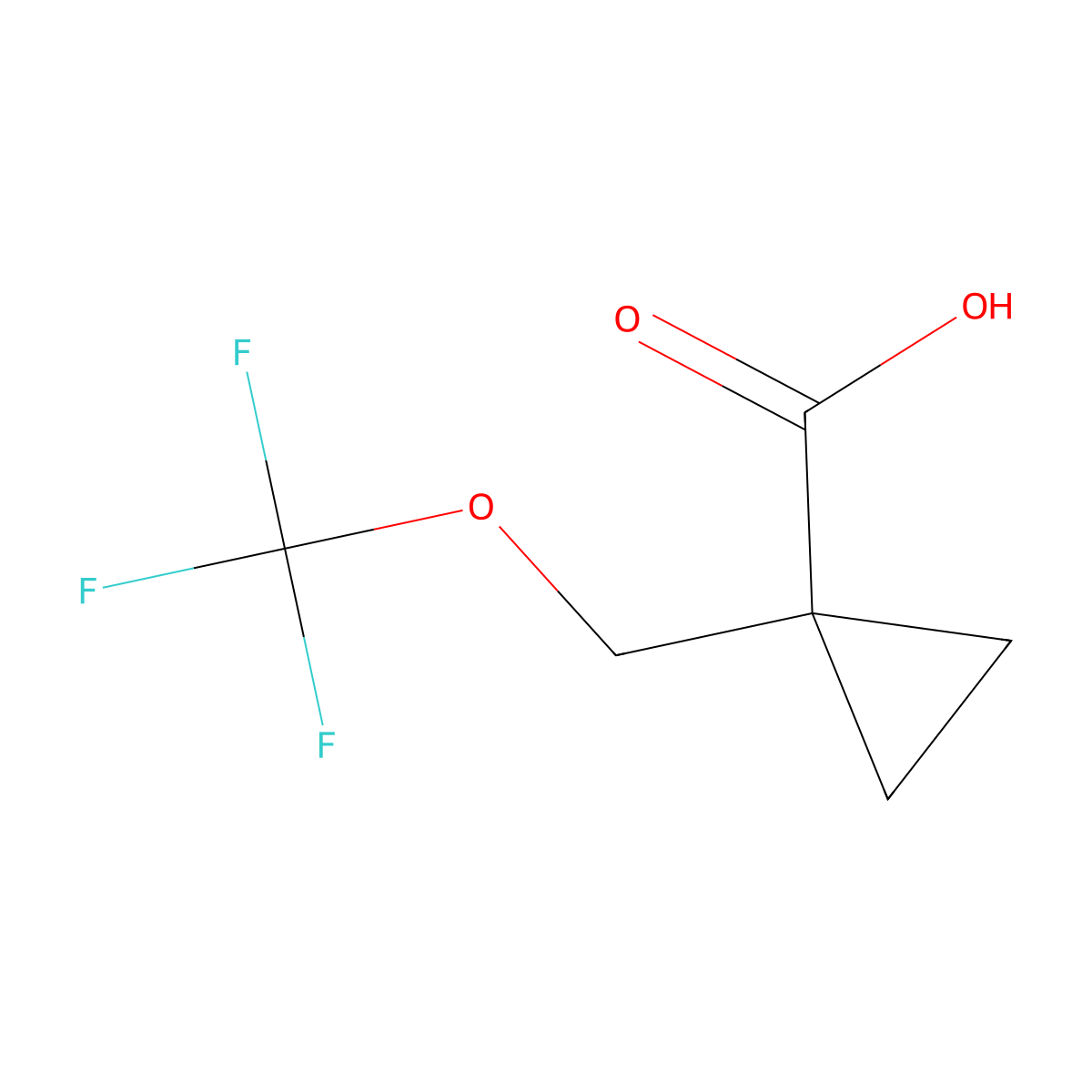 1-Trifluoromethoxymethyl-cyclopropanecarboxylic acid molecular structure, CAS 1408279-84-4