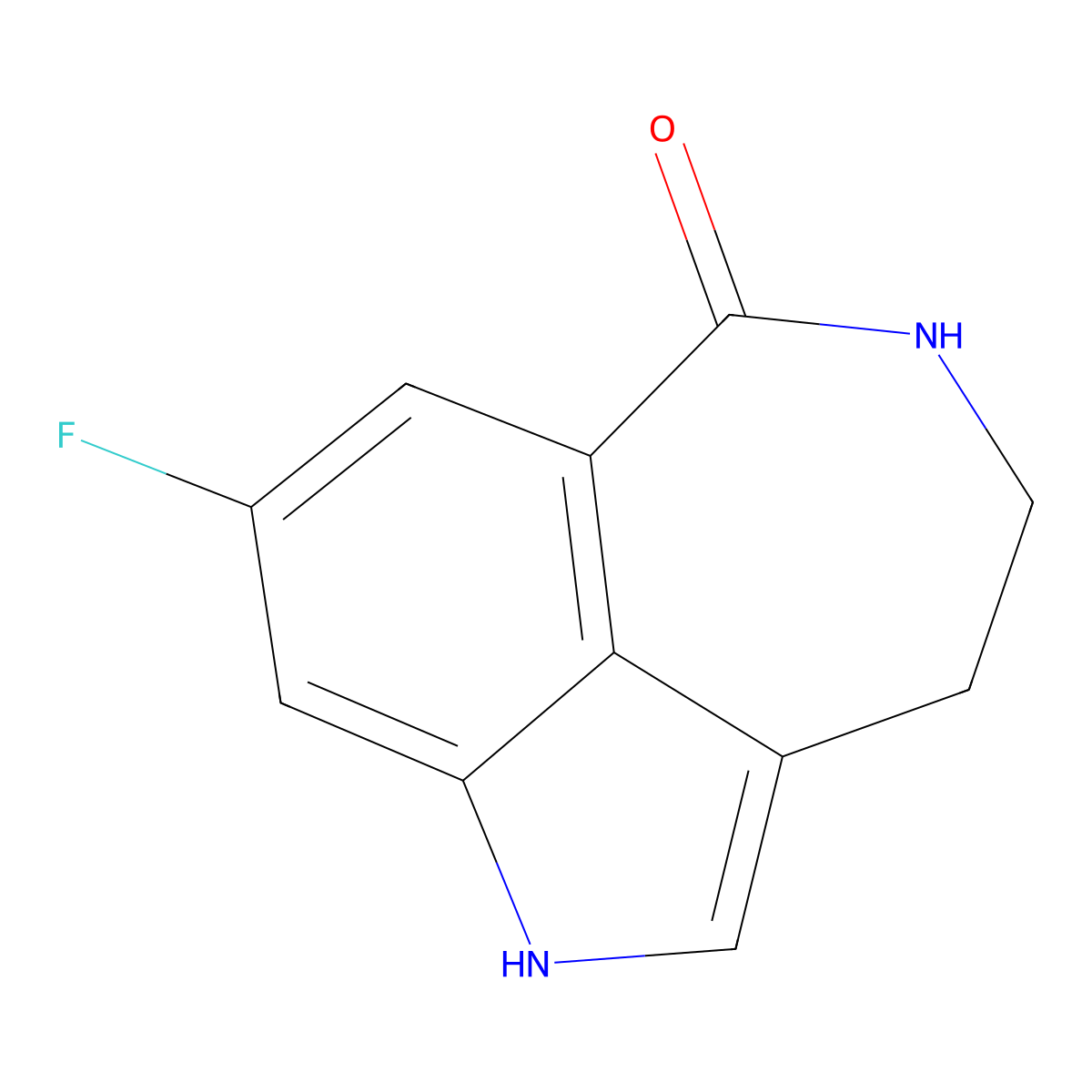 8-Fluoro-1,3,4,5-tetrahydro-6H-pyrrolo(4,3,2-ef)(2)benzazepin-6-one molecular structure, CAS 1408282-26-7