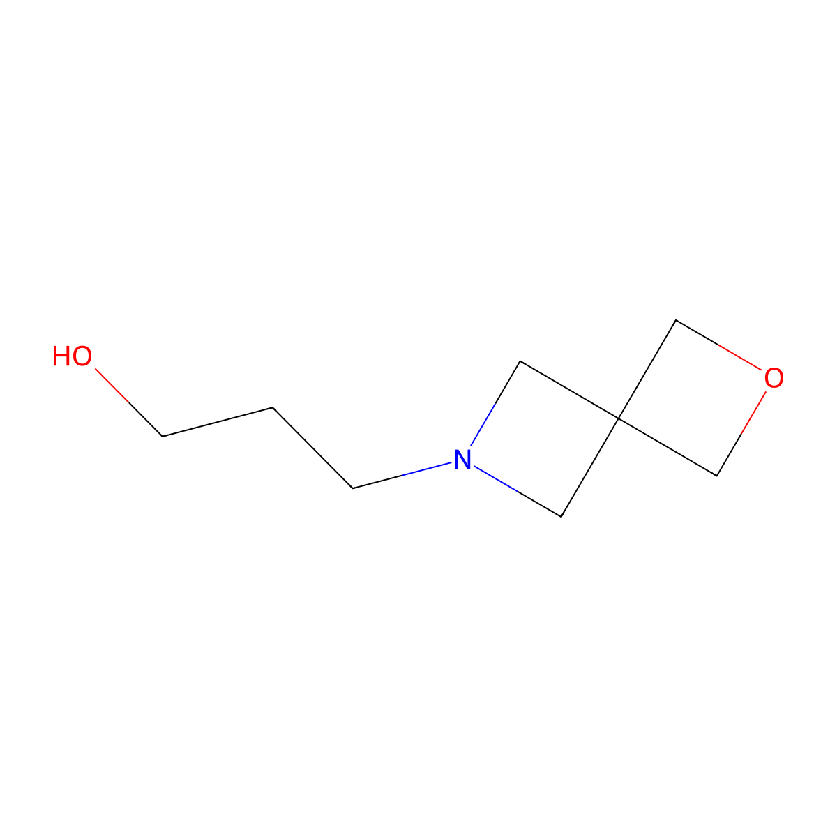 3-(2-Oxa-6-azaspiro(3.3)heptan-6-yl)propan-1-ol molecular structure, CAS 1408284-92-3