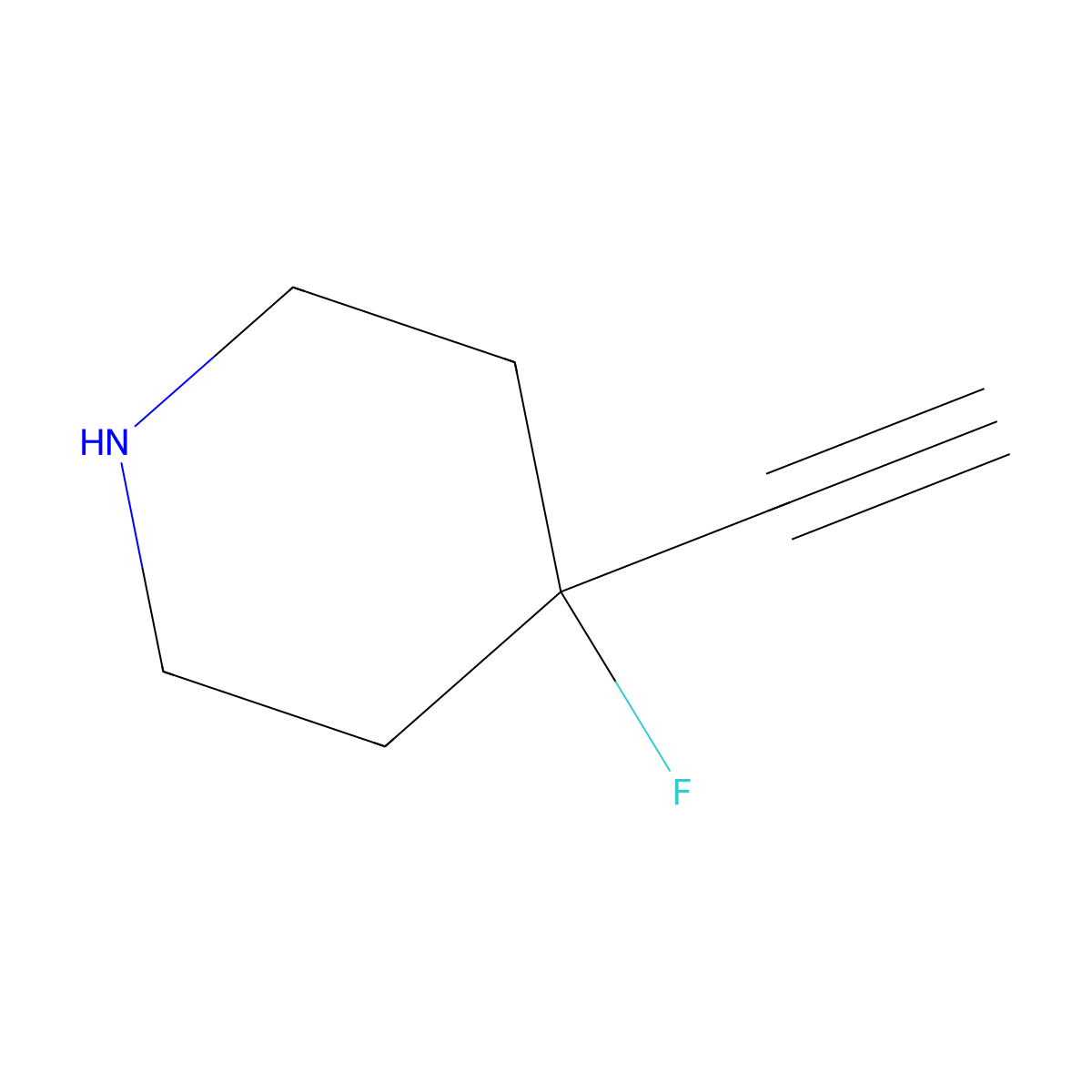 4-Ethynyl-4-fluoropiperidine molecular structure, CAS 1408300-13-9