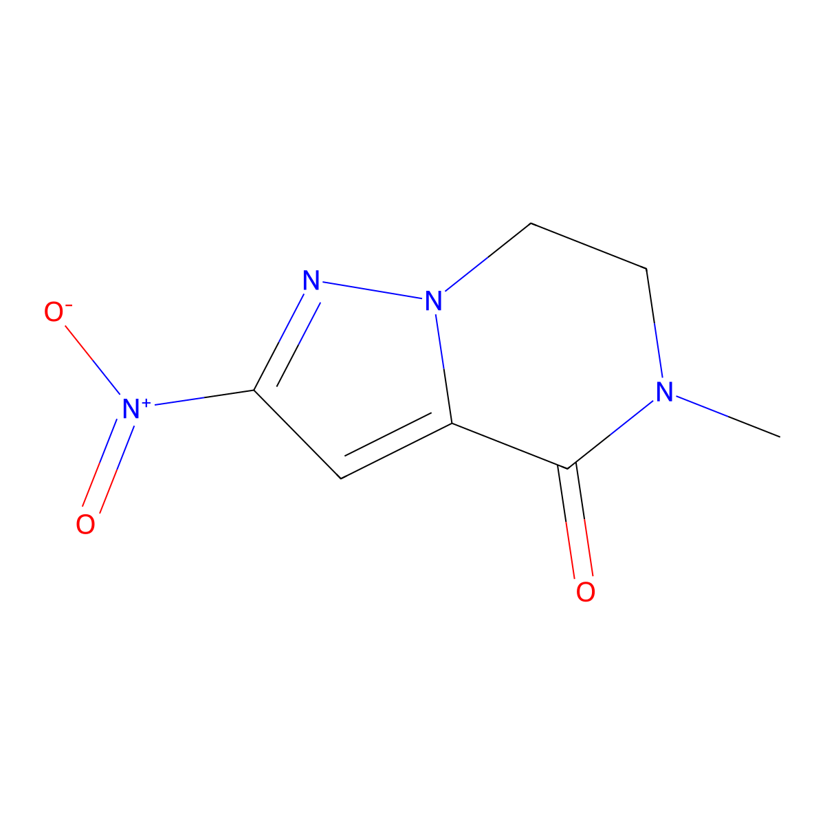 5-Methyl-2-nitro-6,7-dihydropyrazolo[1,5-A]pyrazin-4(5H)-one molecular structure, CAS 1408327-48-9