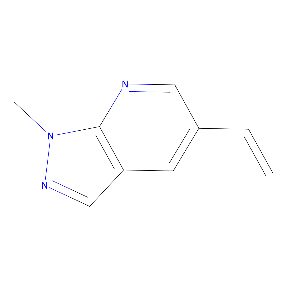 1-methyl-5-vinyl-1H-pyrazolo[3,4-b]pyridine molecular structure, CAS 1408333-53-8
