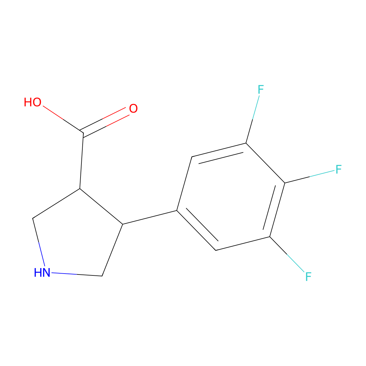 4-(3,4,5-Trifluorophenyl)pyrrolidine-3-carboxylic acid molecular structure, CAS 1408356-97-7