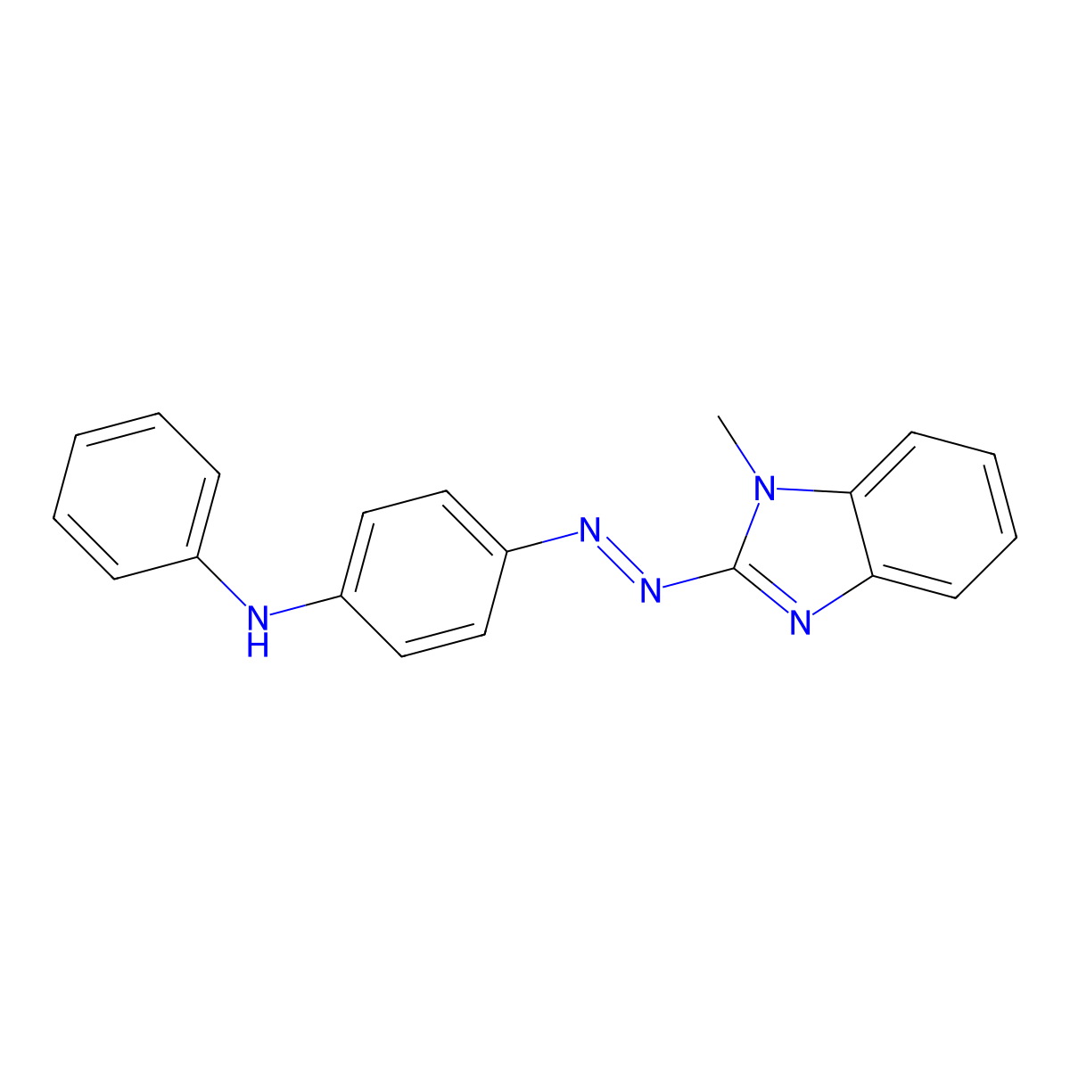 4-[(E)-(1-methyl-1H-benzimidazol-2-yl)diazenyl]-N-phenylaniline molecular structure, CAS 140836-37-9