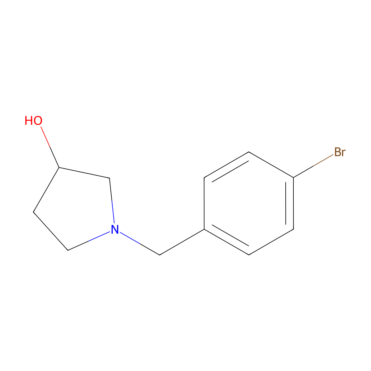 1-[(4-Bromophenyl)methyl]pyrrolidin-3-ol molecular structure, CAS 1408388-16-8