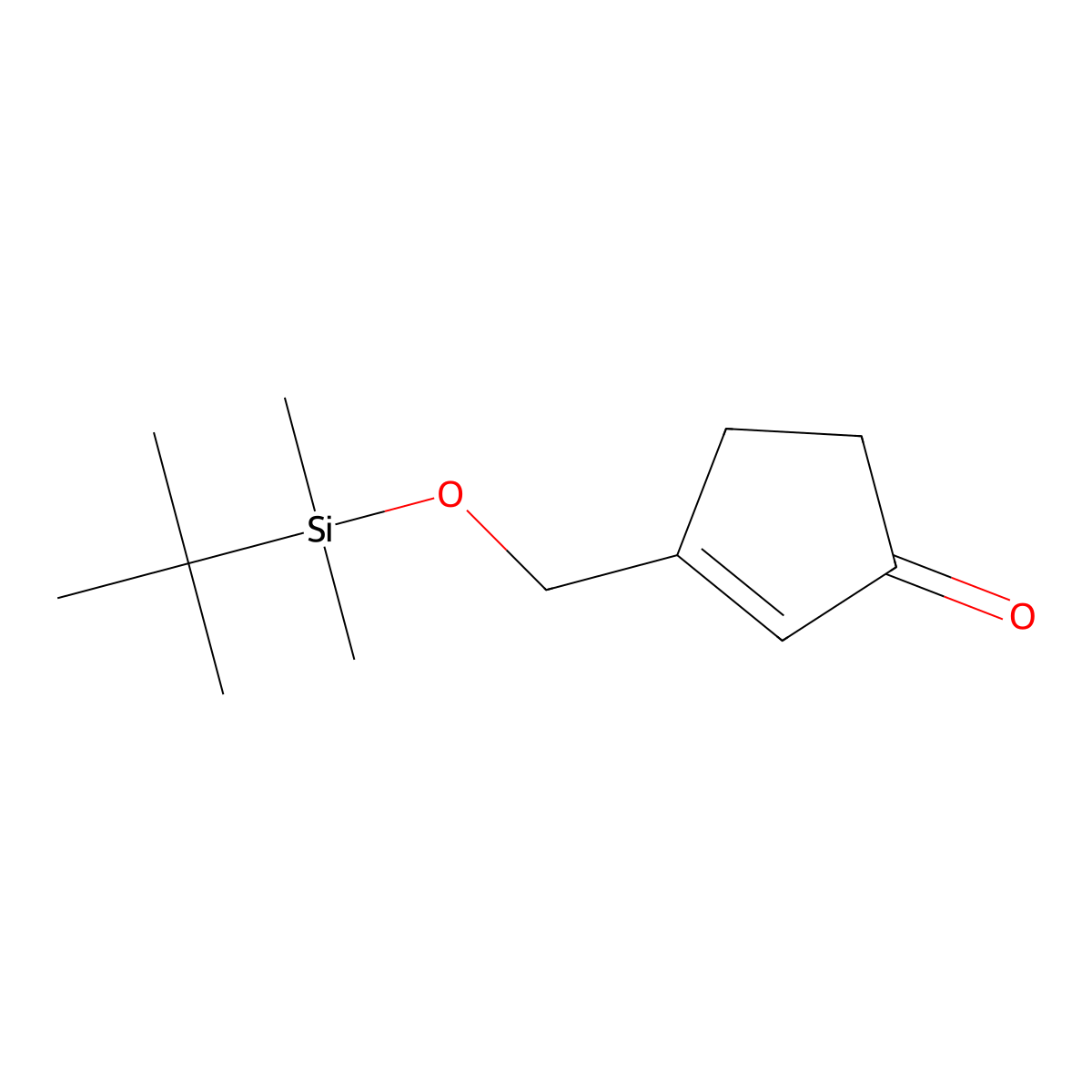 3-[[(Tert-butyldimethylsilyl)oxy]methyl]-2-cyclopentenone molecular structure, CAS 140840-85-3
