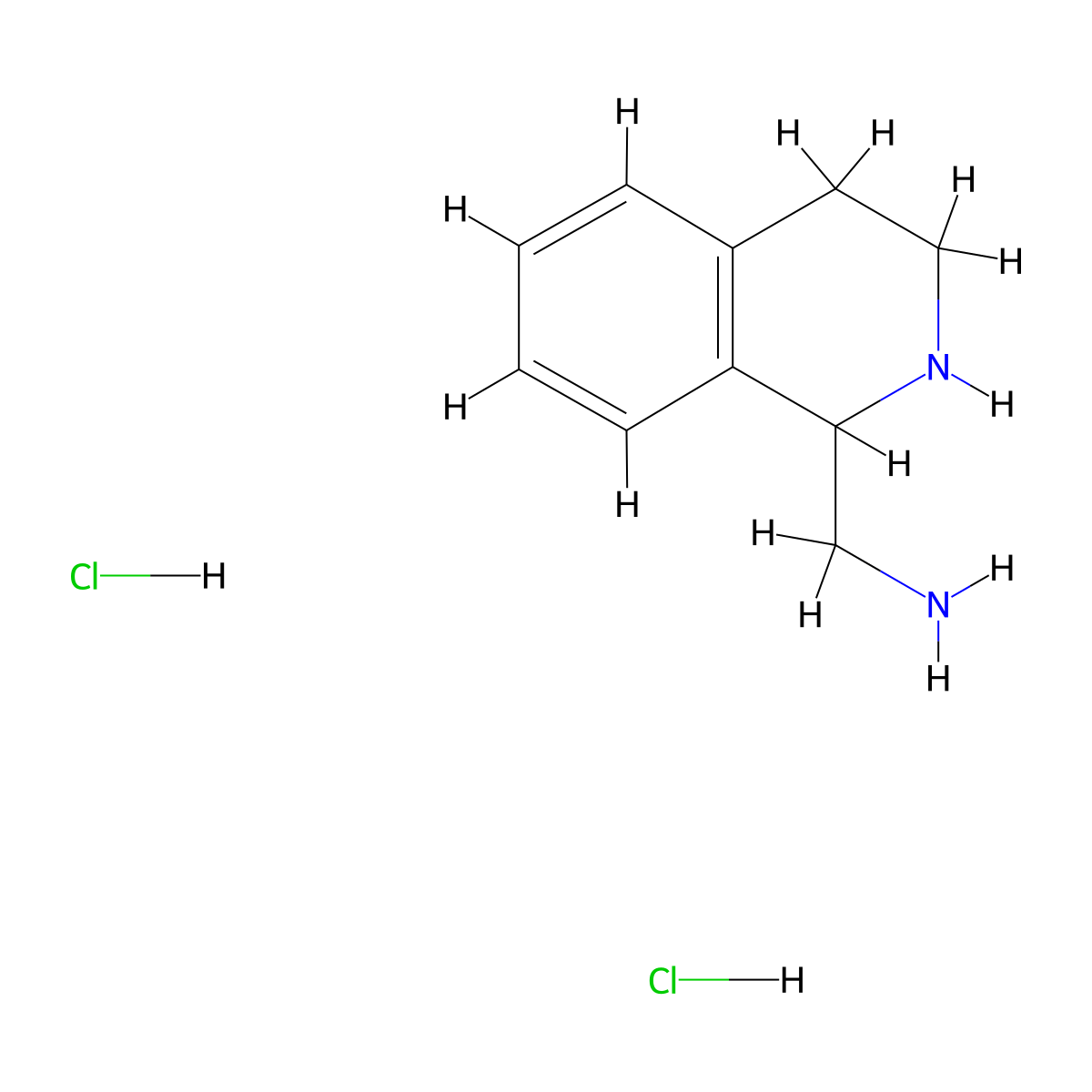 1-(Aminomethyl)-1,2,3,4-tetrahydroisoquinoline dihydrochloride molecular structure, CAS 140845-50-7