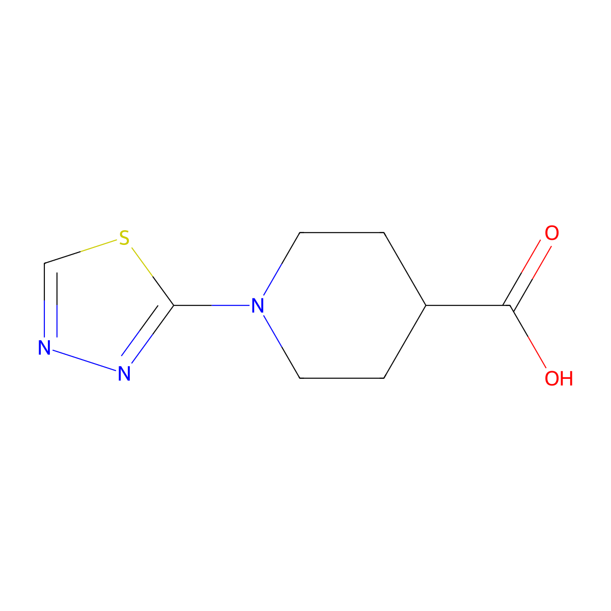 1-(1,3,4-Thiadiazol-2-yl)piperidine-4-carboxylic acid molecular structure, CAS 1408451-83-1