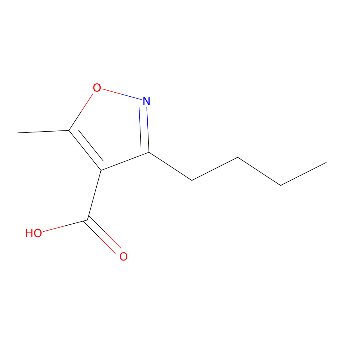 3-Butyl-5-methylisoxazole-4-carboxylic acid molecular structure, CAS 1408451-86-4