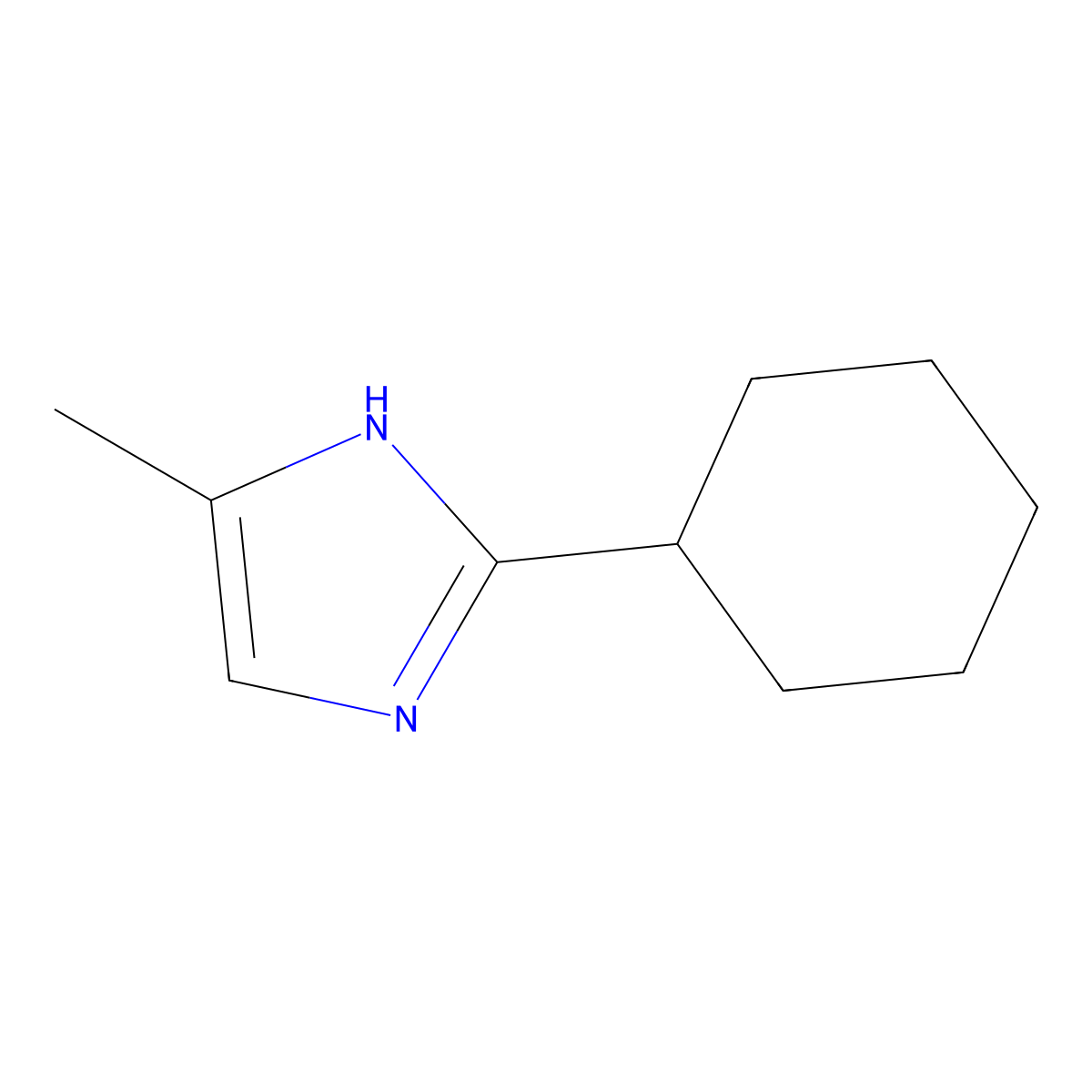 2-cyclohexyl-5-methyl-1H-imidazole molecular structure, CAS 14085-44-0