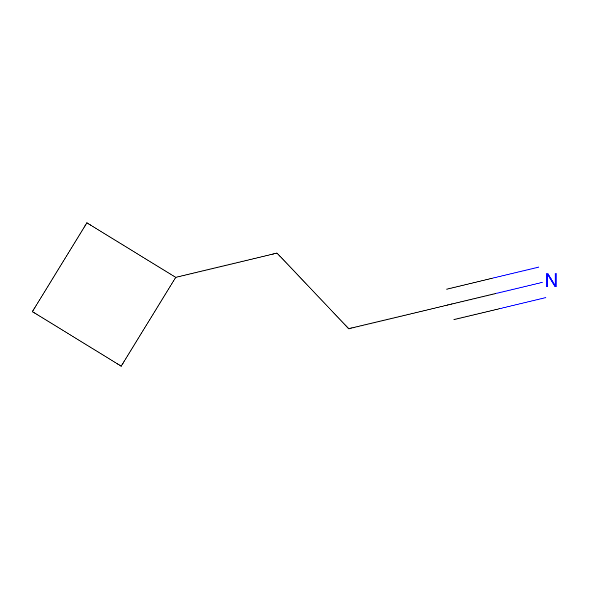Cyclobutanepropanenitrile molecular structure, CAS 14085-86-0