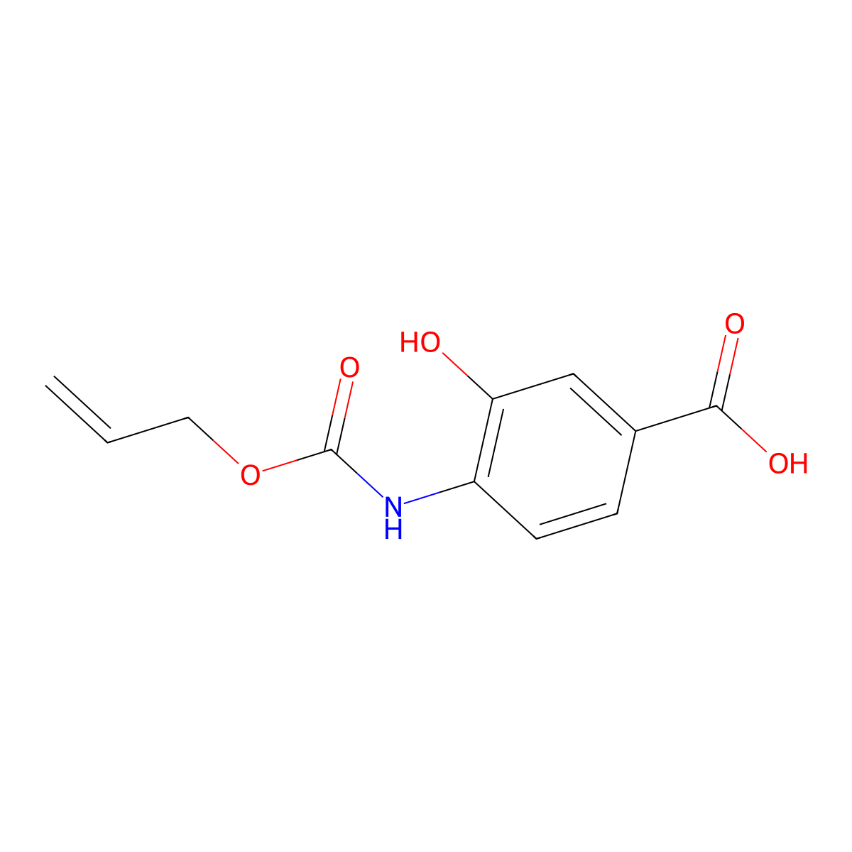 3-Hydroxy-4-{[(prop-2-en-1-yloxy)carbonyl]amino}benzoic acid molecular structure, CAS 1408592-42-6