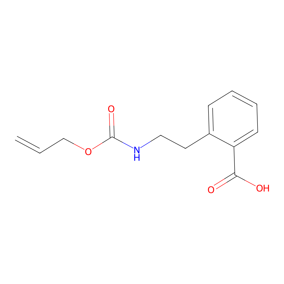 2-(2-{[(Prop-2-en-1-yloxy)carbonyl]amino}ethyl)benzoic acid molecular structure, CAS 1408592-49-3