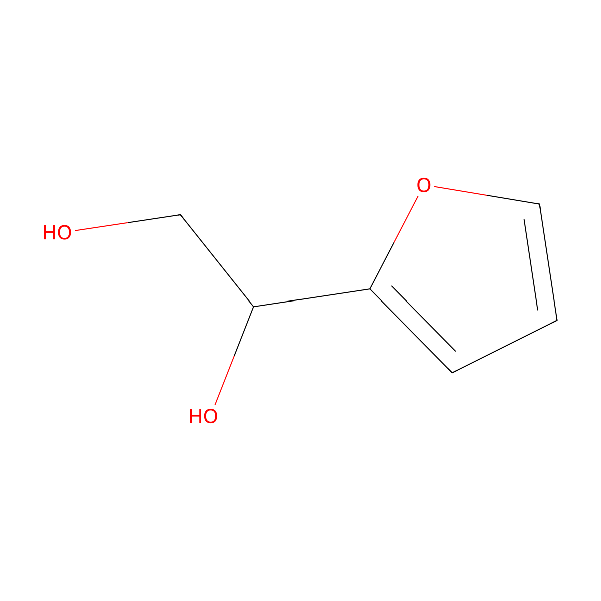 1,2-Ethanediol, 1-(2-furanyl)-, (1R)- molecular structure, CAS 14086-08-9
