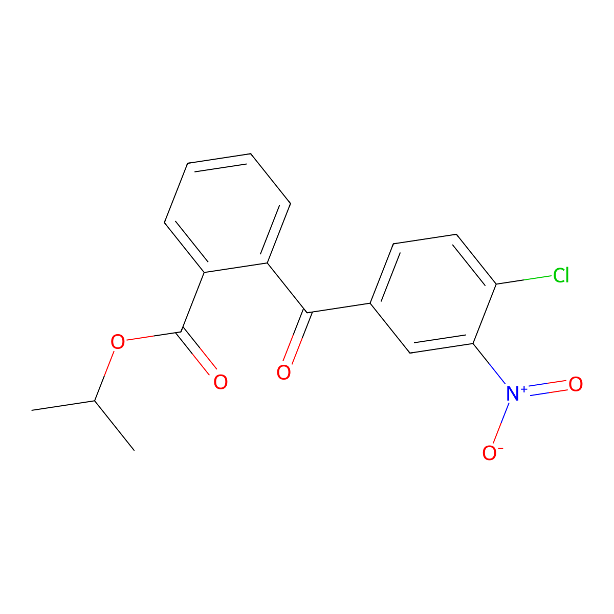 Propan-2-yl 2-(4-chloro-3-nitrobenzoyl)benzoate molecular structure, CAS 140861-44-5