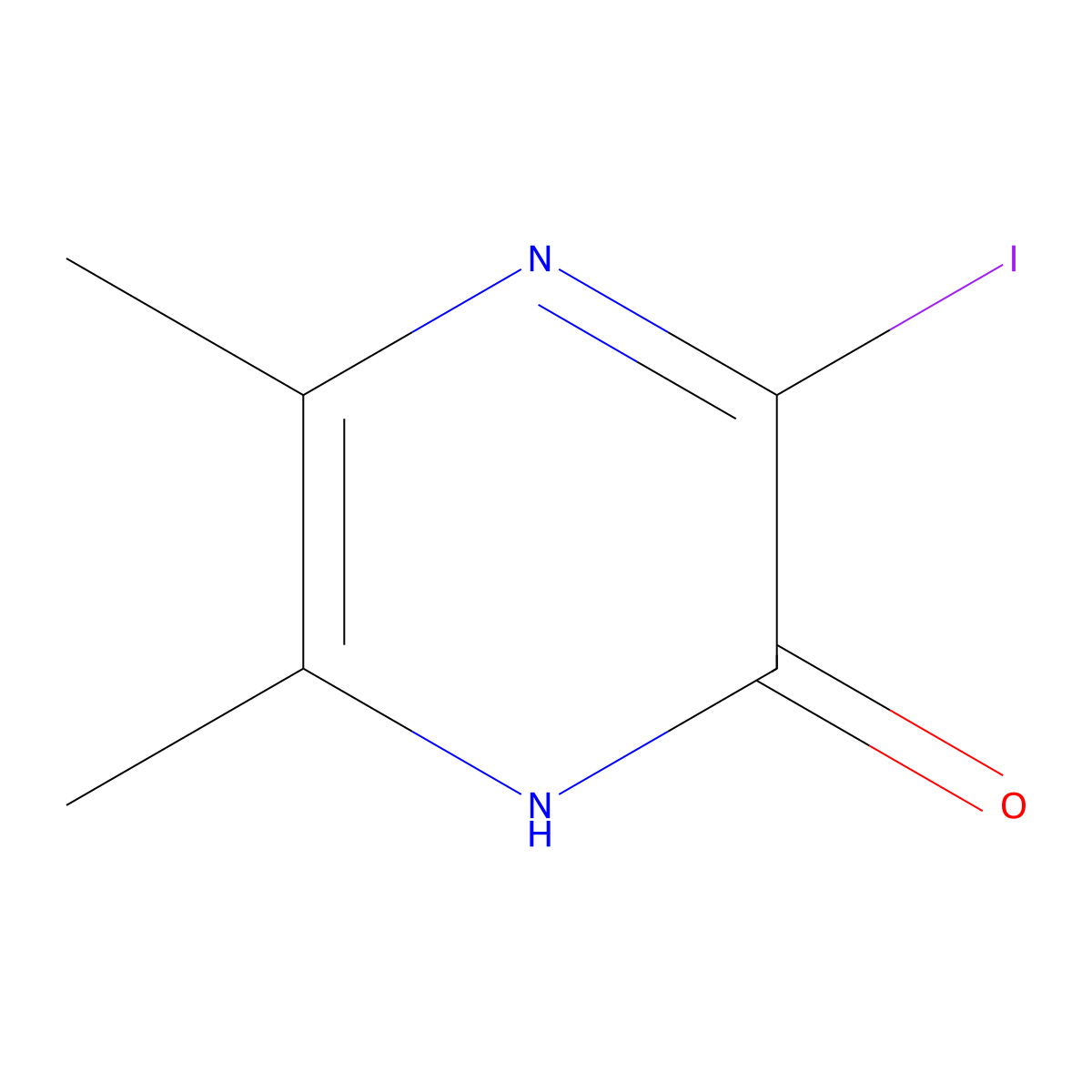 3-Iodo-5,6-dimethyl-2(1H)-pyrazinone molecular structure, CAS 140862-43-7