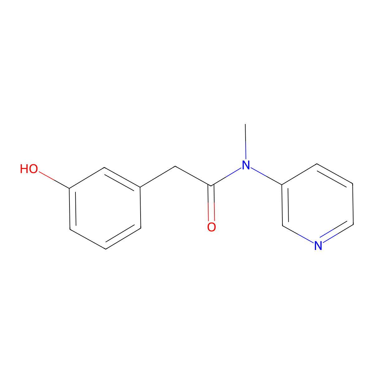 2-(3-Hydroxyphenyl)-N-methyl-N-(pyridin-3-yl)acetamide molecular structure, CAS 1408631-64-0