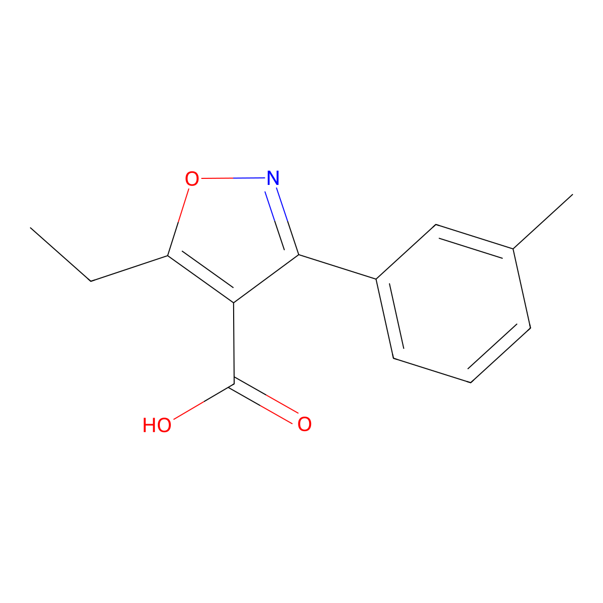 5-Ethyl-3-(m-tolyl)isoxazole-4-carboxylic acid molecular structure, CAS 1408652-40-3