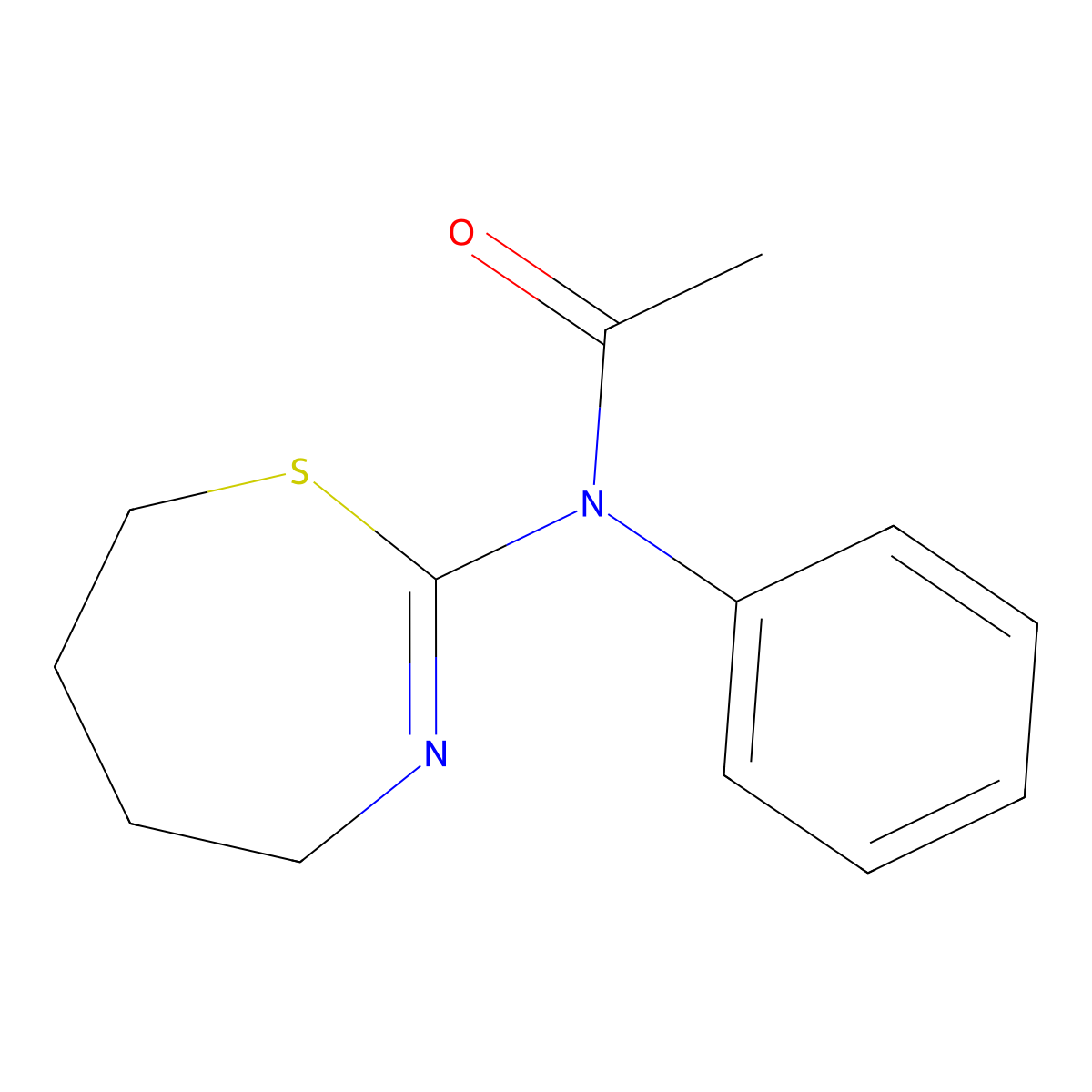 Acetamide, N-phenyl-N-(4,5,6,7-tetrahydro-1,3-thiazepin-2-yl)- molecular structure, CAS 140867-42-1