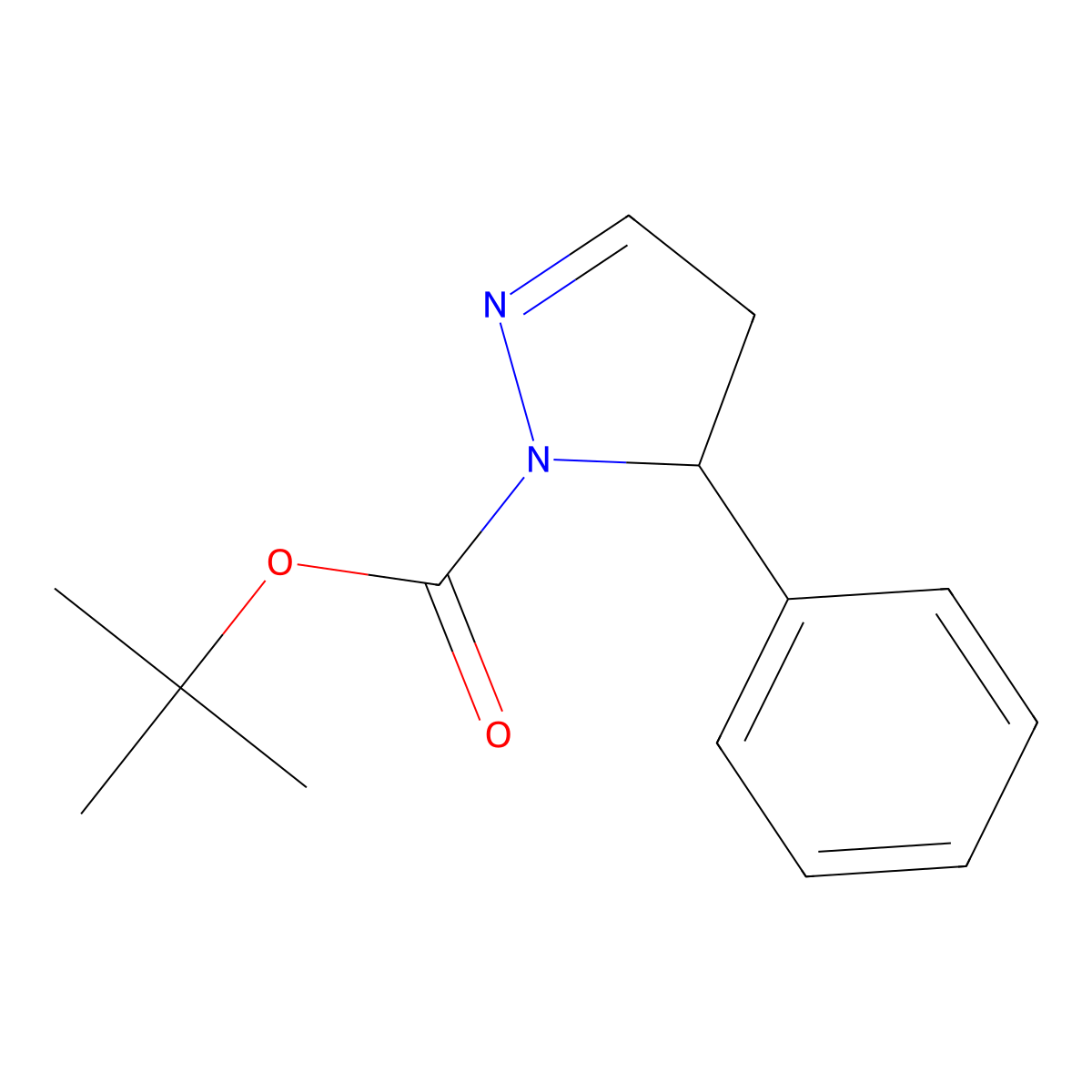 tert-Butyl 5-phenyl-4,5-dihydro-1H-pyrazole-1-carboxylate molecular structure, CAS 140867-96-5