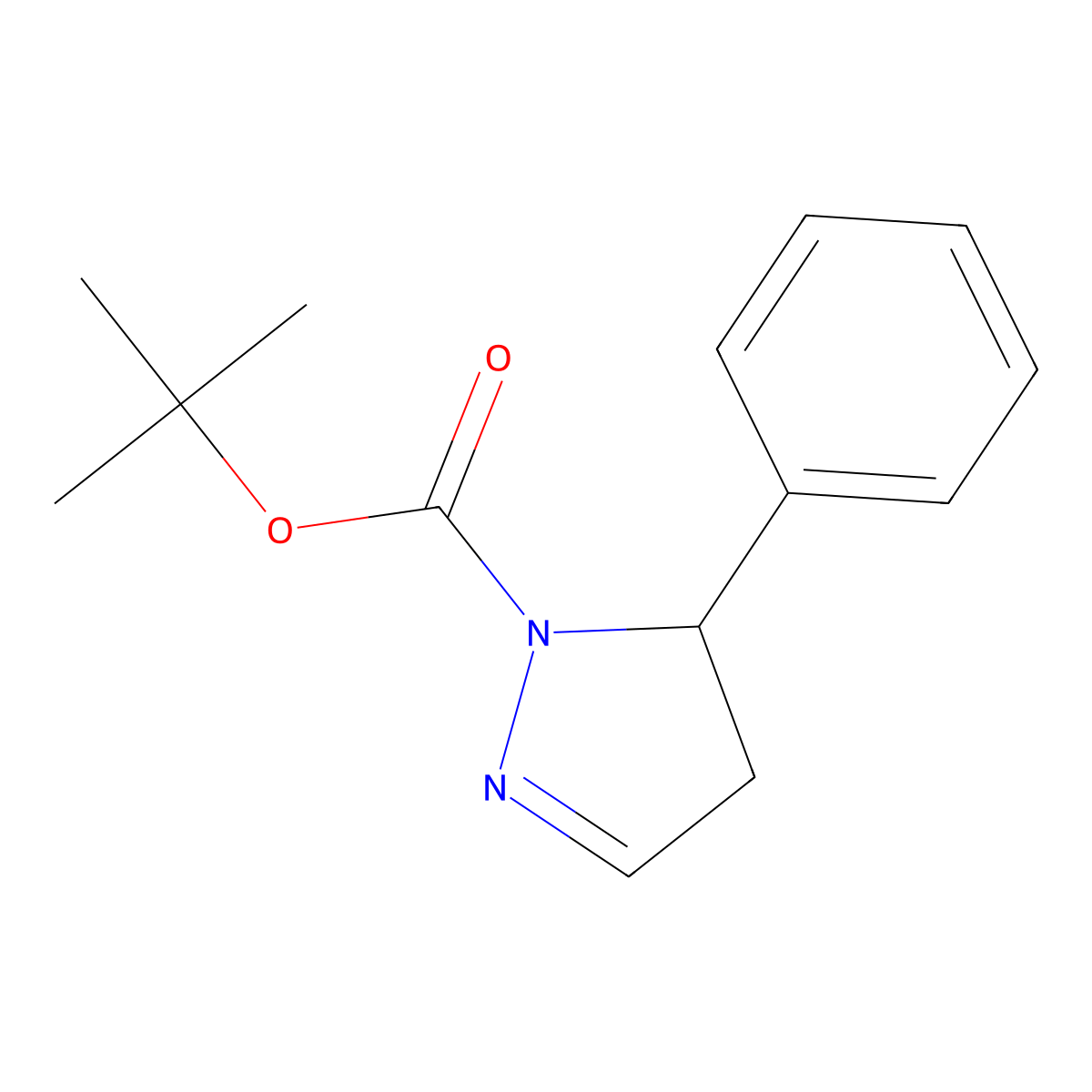 tert-Butyl 5-phenyl-4,5-dihydro-1H-pyrazole-1-carboxylate molecular structure, CAS 140867-96-5