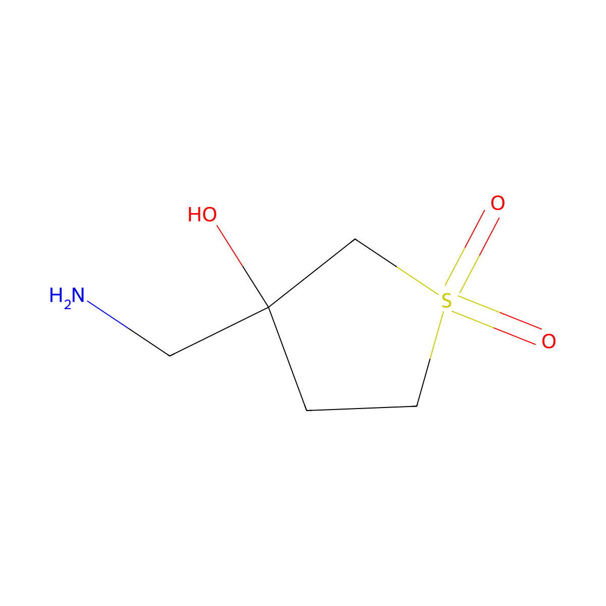 3-(Aminomethyl)-3-hydroxytetrahydrothiophene 1,1-dioxide molecular structure, CAS 1408693-24-2