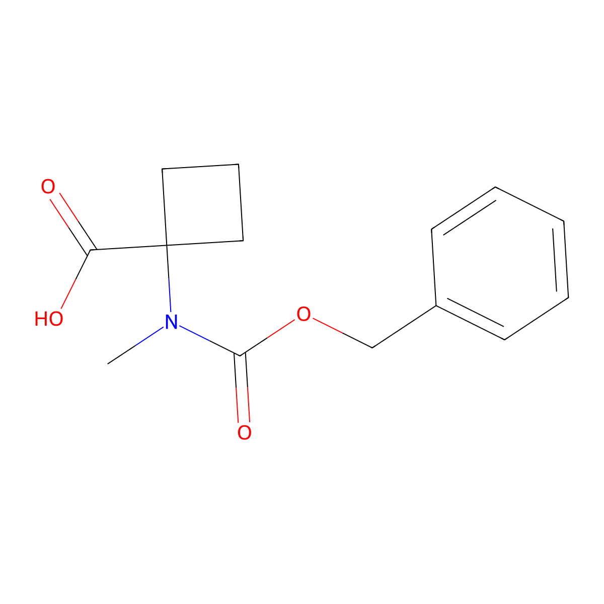 1-{[(Benzyloxy)carbonyl](methyl)amino}cyclobutane-1-carboxylic acid molecular structure, CAS 1408729-60-1