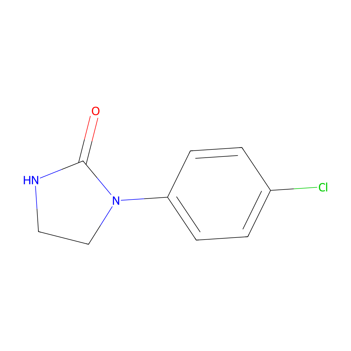 2-Imidazolidinone, 1-(p-chlorophenyl)- molecular structure, CAS 14088-99-4