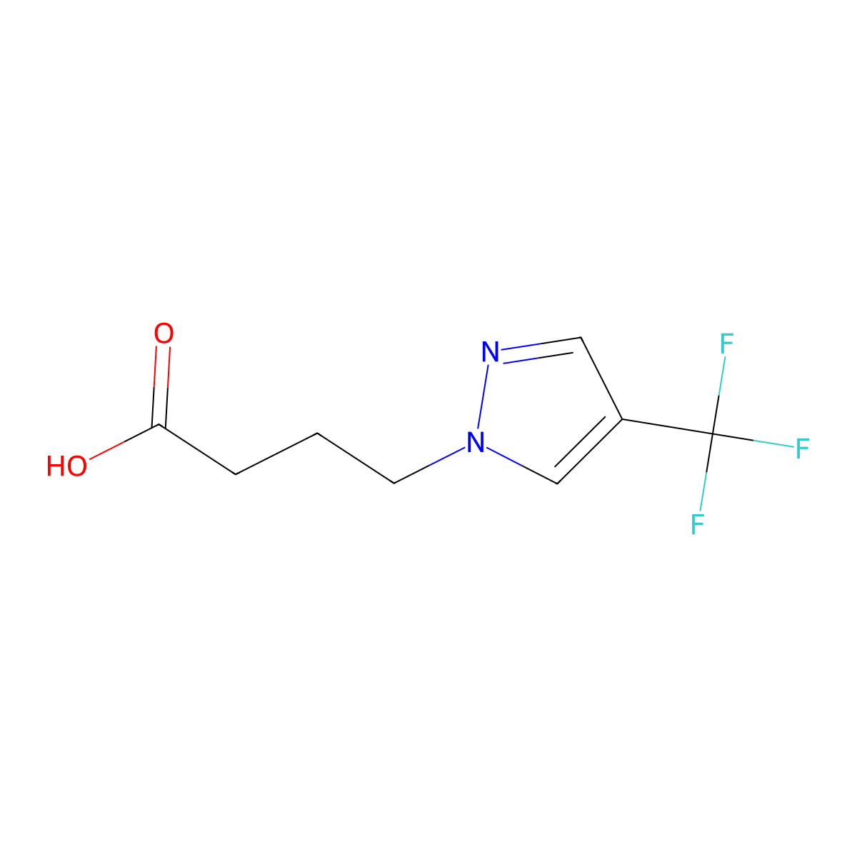 4-[4-(trifluoromethyl)-1H-pyrazol-1-yl]butanoic acid molecular structure, CAS 1408806-68-7