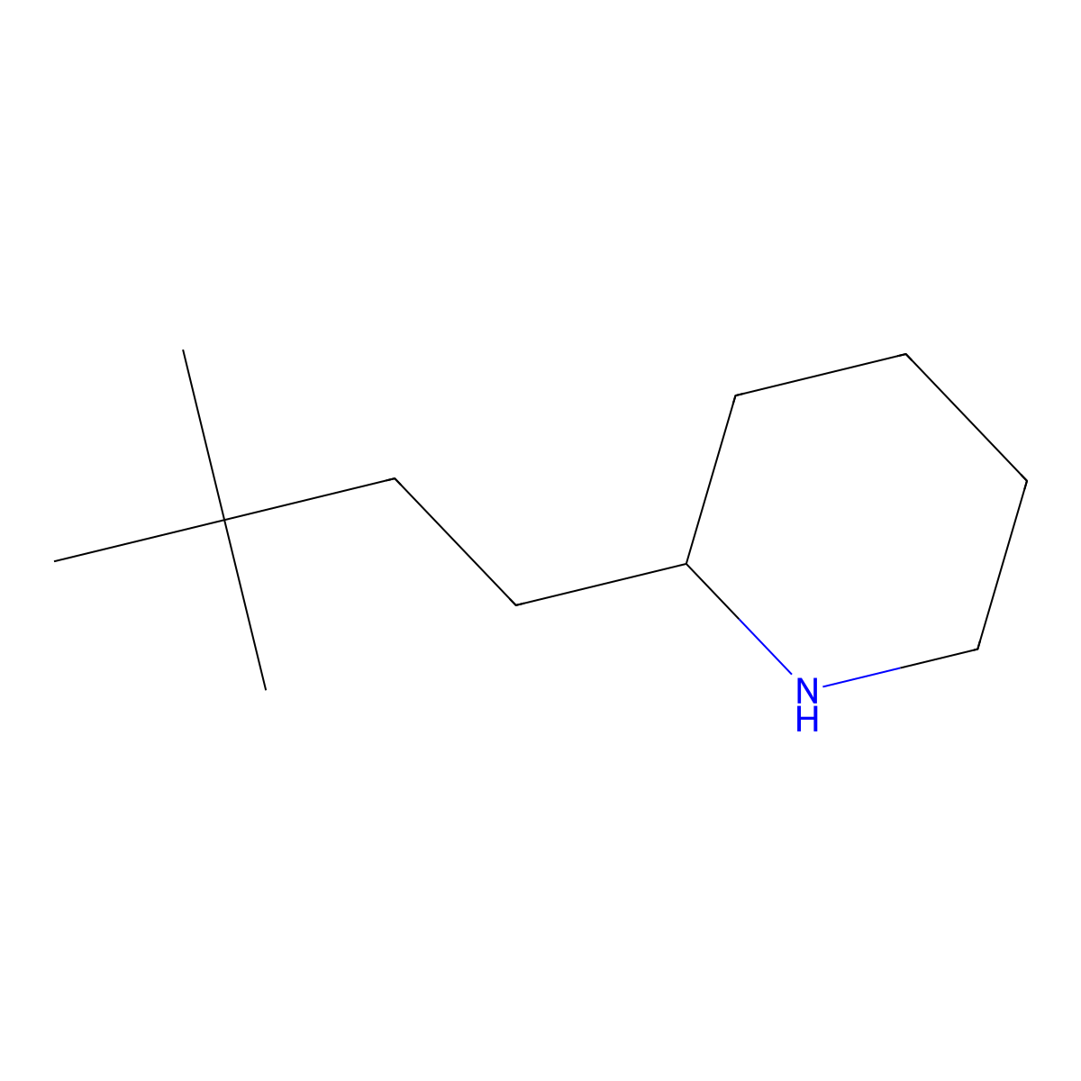 2-(3,3-Dimethylbutyl)piperidine molecular structure, CAS 1408812-40-7
