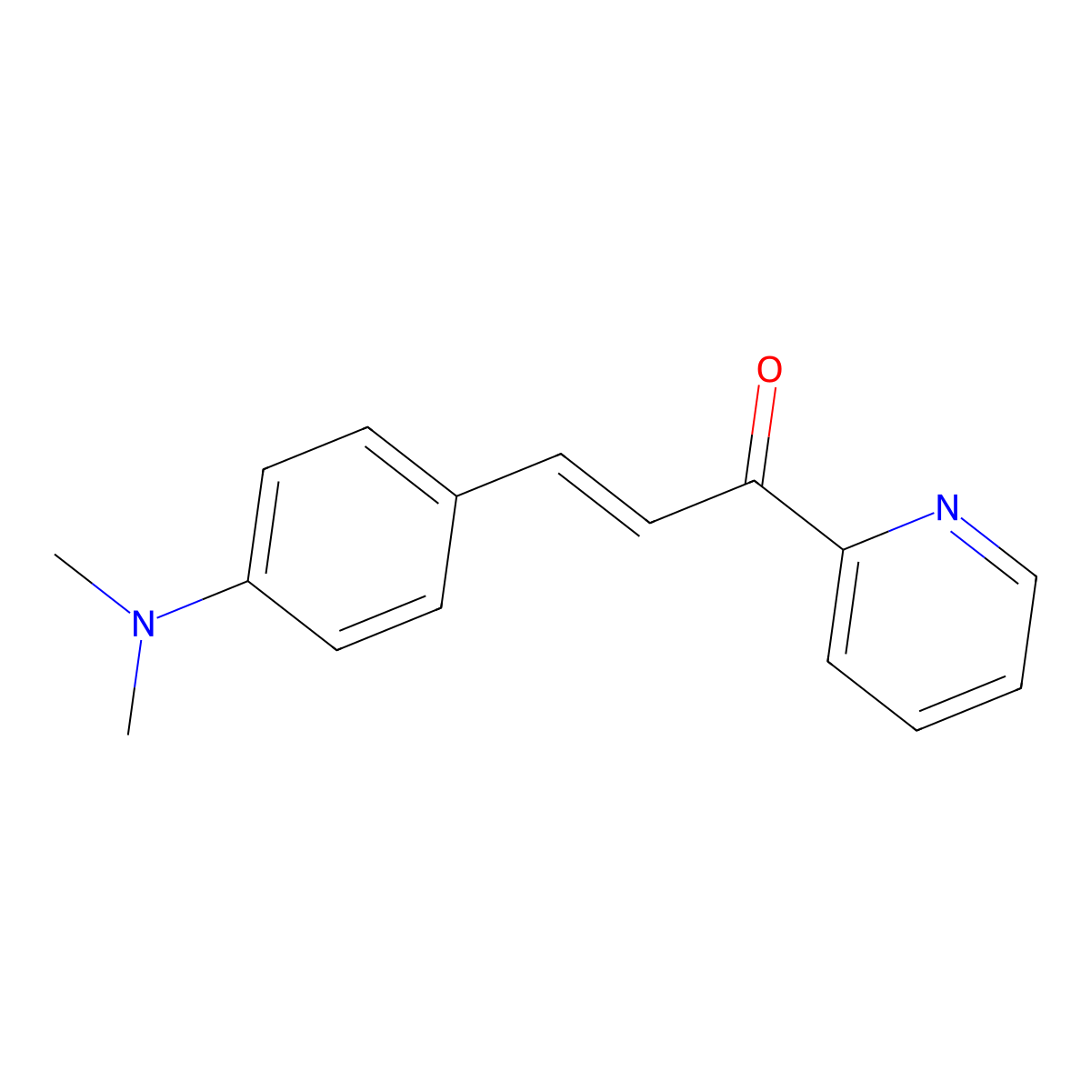 3-(4-(Dimethylamino)phenyl)-1-(pyridin-2-yl)prop-2-en-1-one molecular structure, CAS 140885-51-4