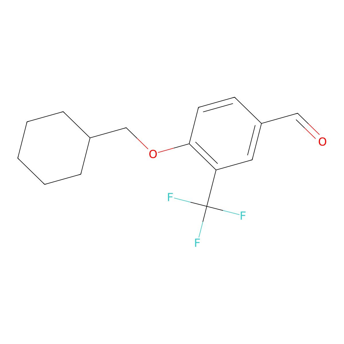 4-(Cyclohexylmethoxy)-3-(trifluoromethyl)benzaldehyde molecular structure, CAS 1408877-38-2