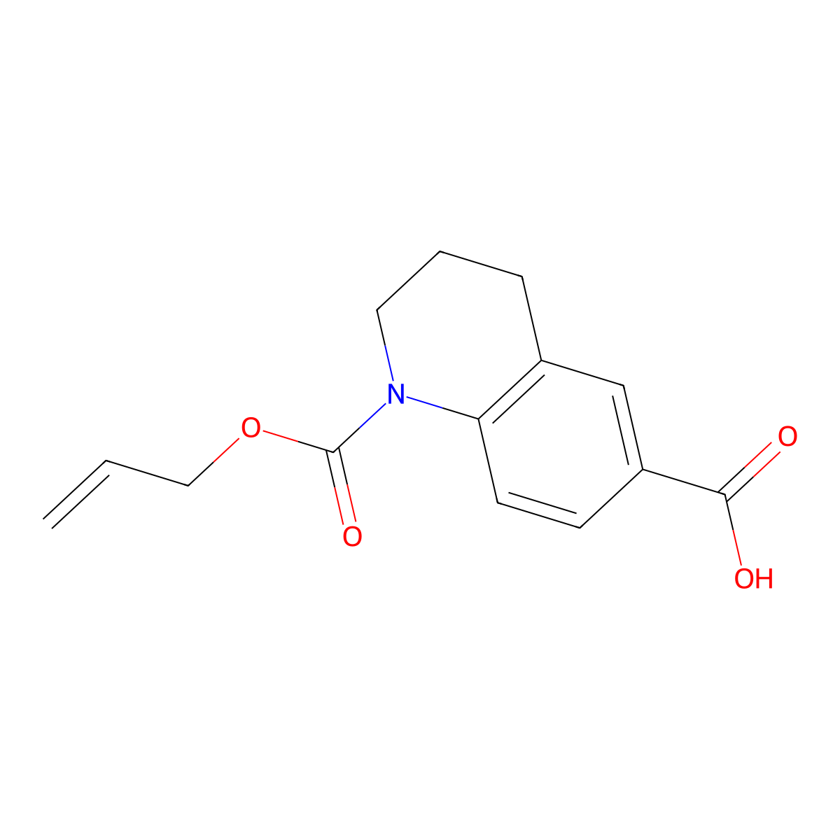 1-[(Prop-2-en-1-yloxy)carbonyl]-1,2,3,4-tetrahydroquinoline-6-carboxylic acid molecular structure, CAS 1408947-76-1