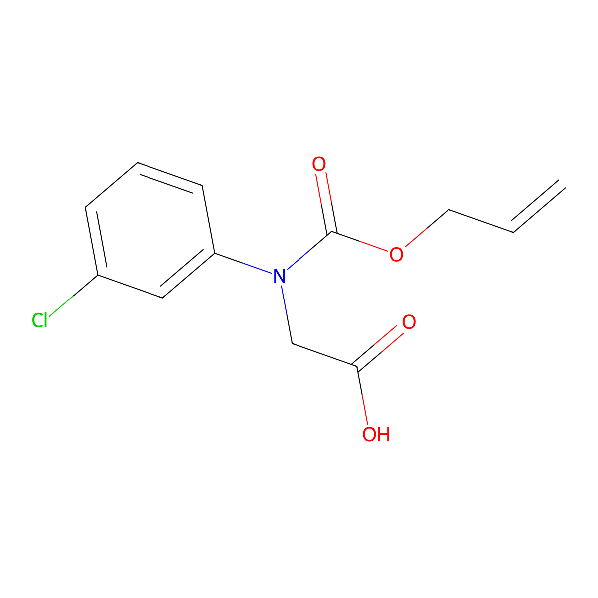 2-[(3-Chlorophenyl)[(prop-2-en-1-yloxy)carbonyl]amino]acetic acid molecular structure, CAS 1408947-78-3