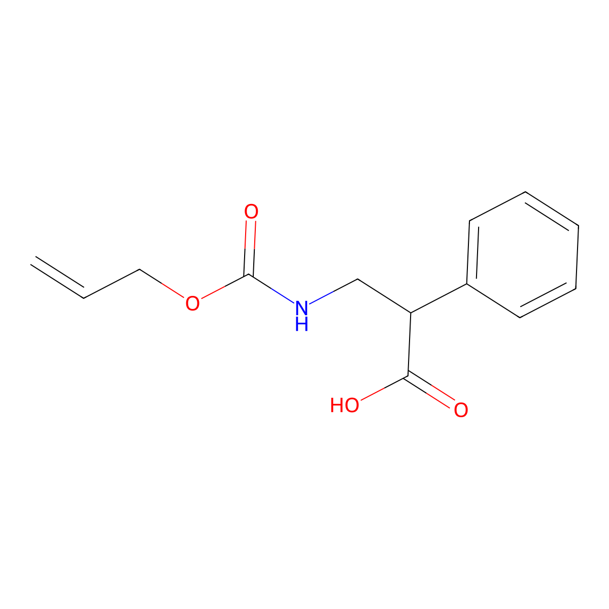 2-Phenyl-3-{[(prop-2-en-1-yloxy)carbonyl]amino}propanoic acid molecular structure, CAS 1408947-80-7