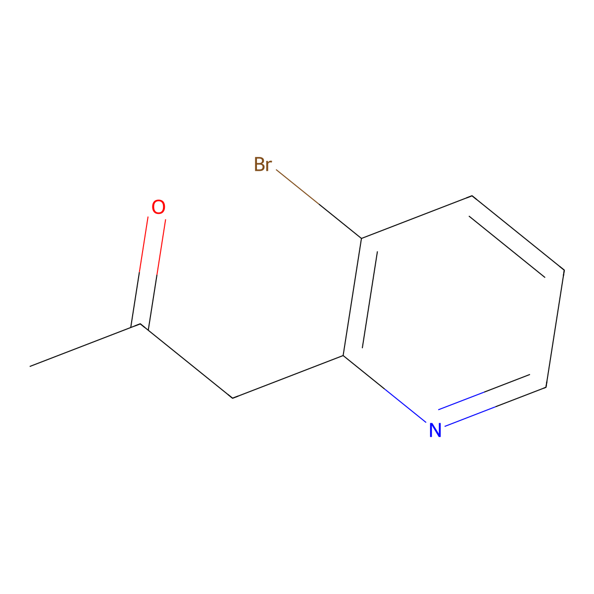 1-(3-Bromopyridin-2-yl)propan-2-one molecular structure, CAS 1408959-01-2