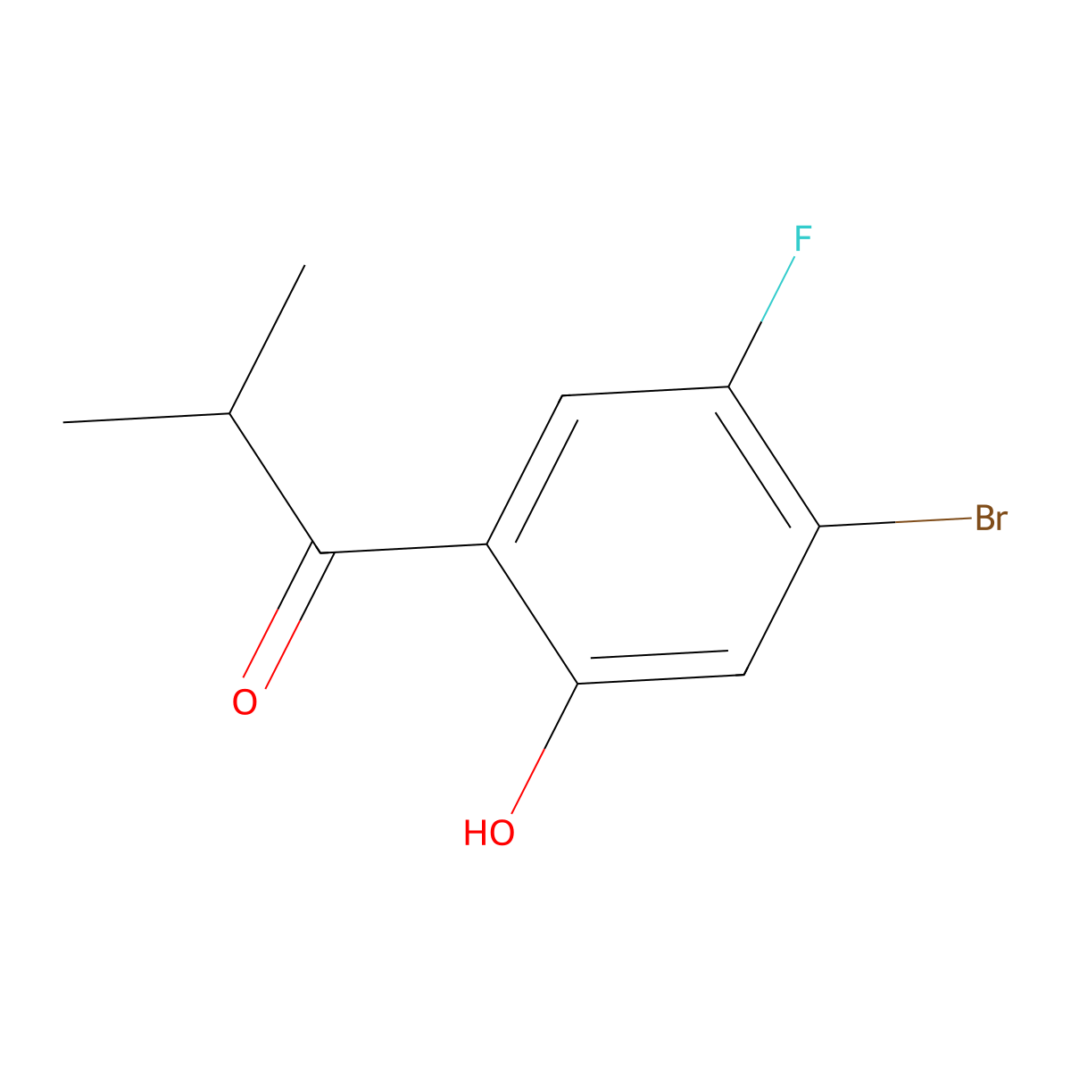 1-(4-Bromo-5-fluoro-2-hydroxyphenyl)-2-methylpropan-1-one molecular structure, CAS 140896-93-1