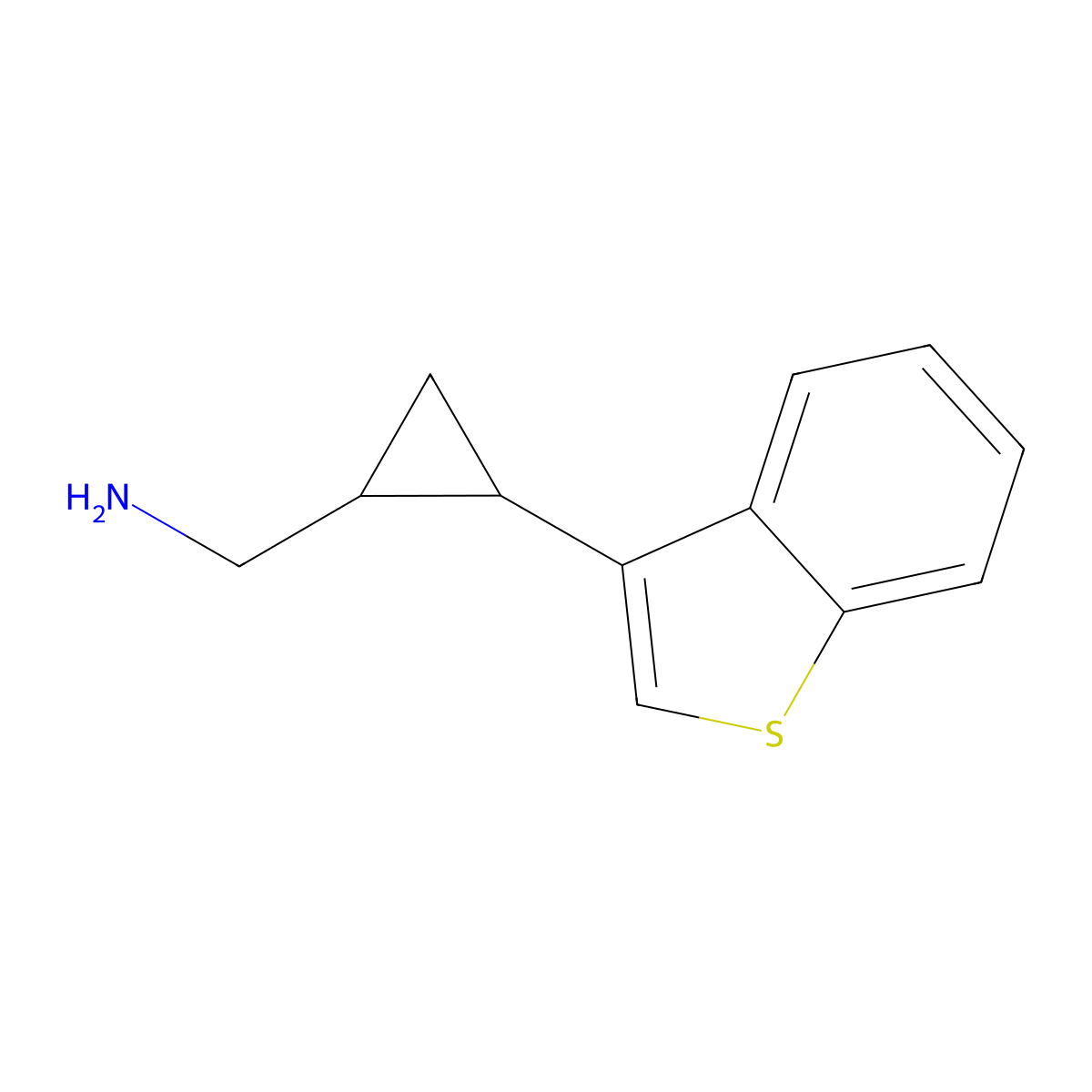 (2-(Benzo[b]thiophen-3-yl)cyclopropyl)methanamine molecular structure, CAS 1408992-08-4