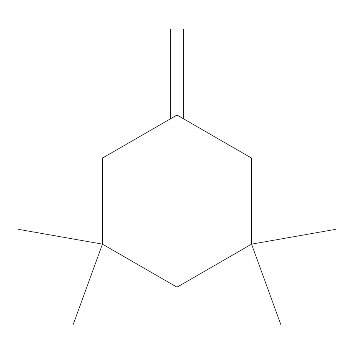 1,1,3,3-Tetramethyl-5-methylenecyclohexane molecular structure, CAS 14090-23-4