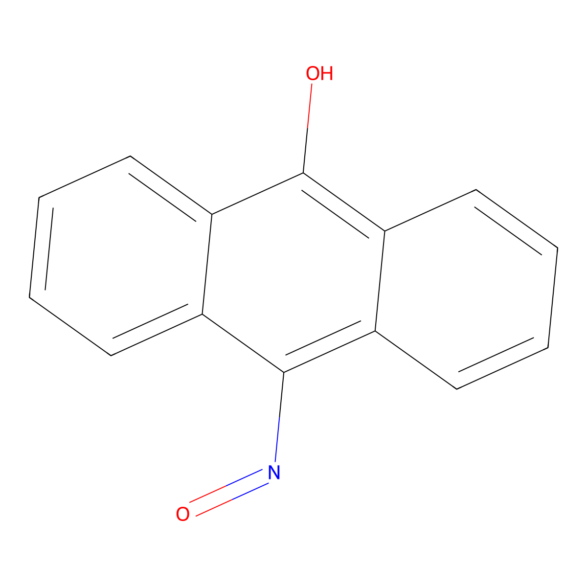10-Nitrosoanthracen-9-ol molecular structure, CAS 14090-75-6