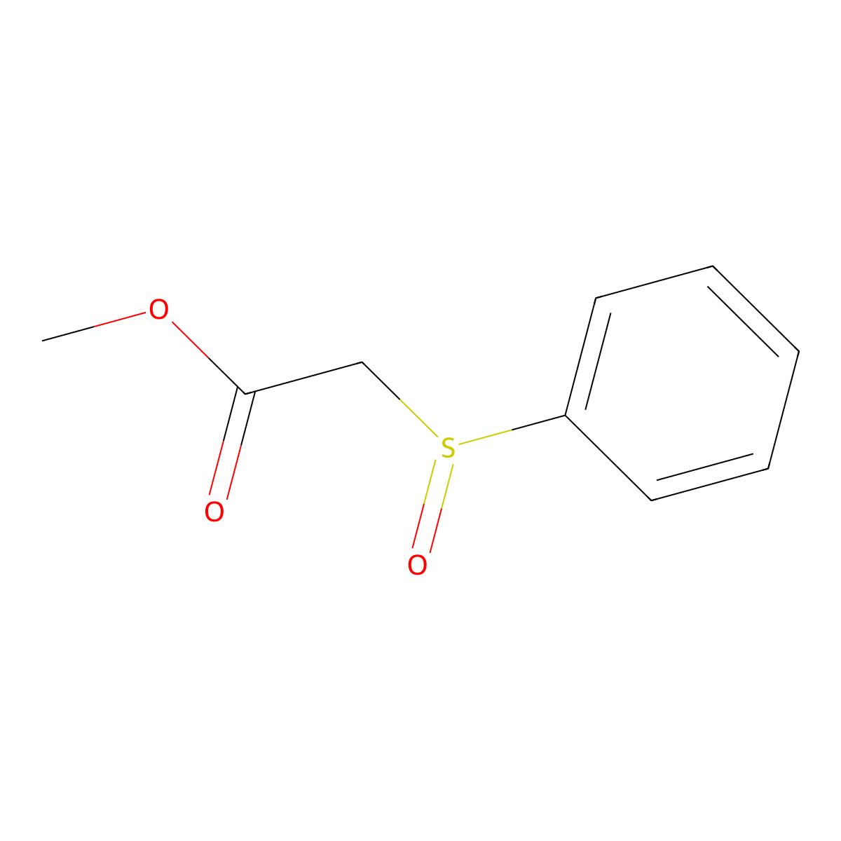 Methyl 2-(phenylsulfinyl)acetate molecular structure, CAS 14090-83-6