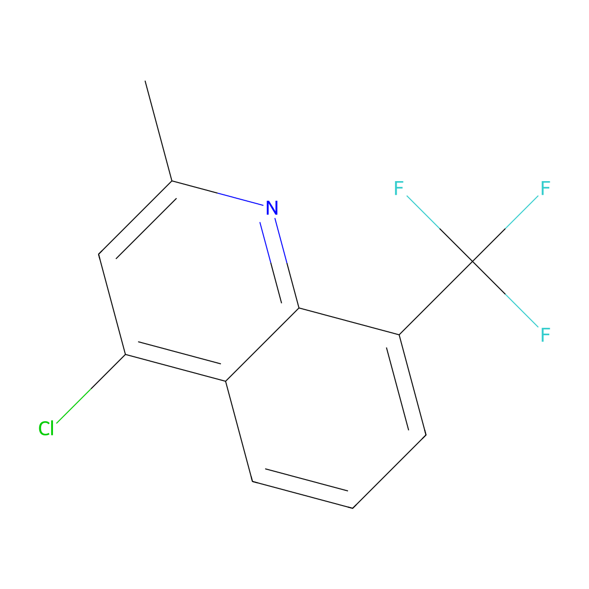 4-Chloro-2-methyl-8-(trifluoromethyl)quinoline molecular structure, CAS 140908-89-0