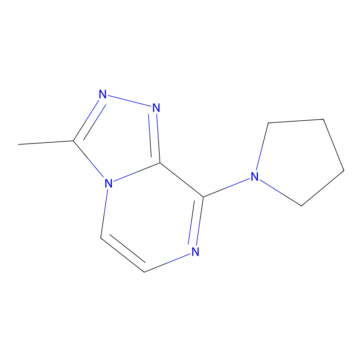 1-{3-Methyl-[1,2,4]triazolo[4,3-a]pyrazin-8-yl}pyrrolidine molecular structure, CAS 140909-94-0