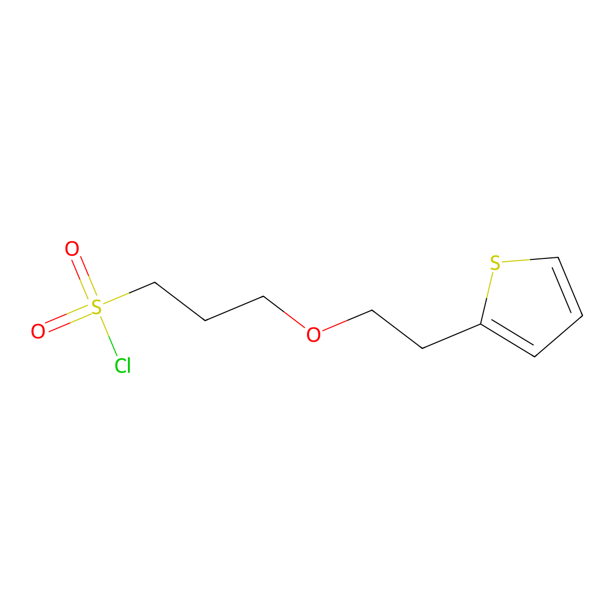 3-(2-(Thiophen-2-yl)ethoxy)propane-1-sulfonyl chloride molecular structure, CAS 1409094-90-1