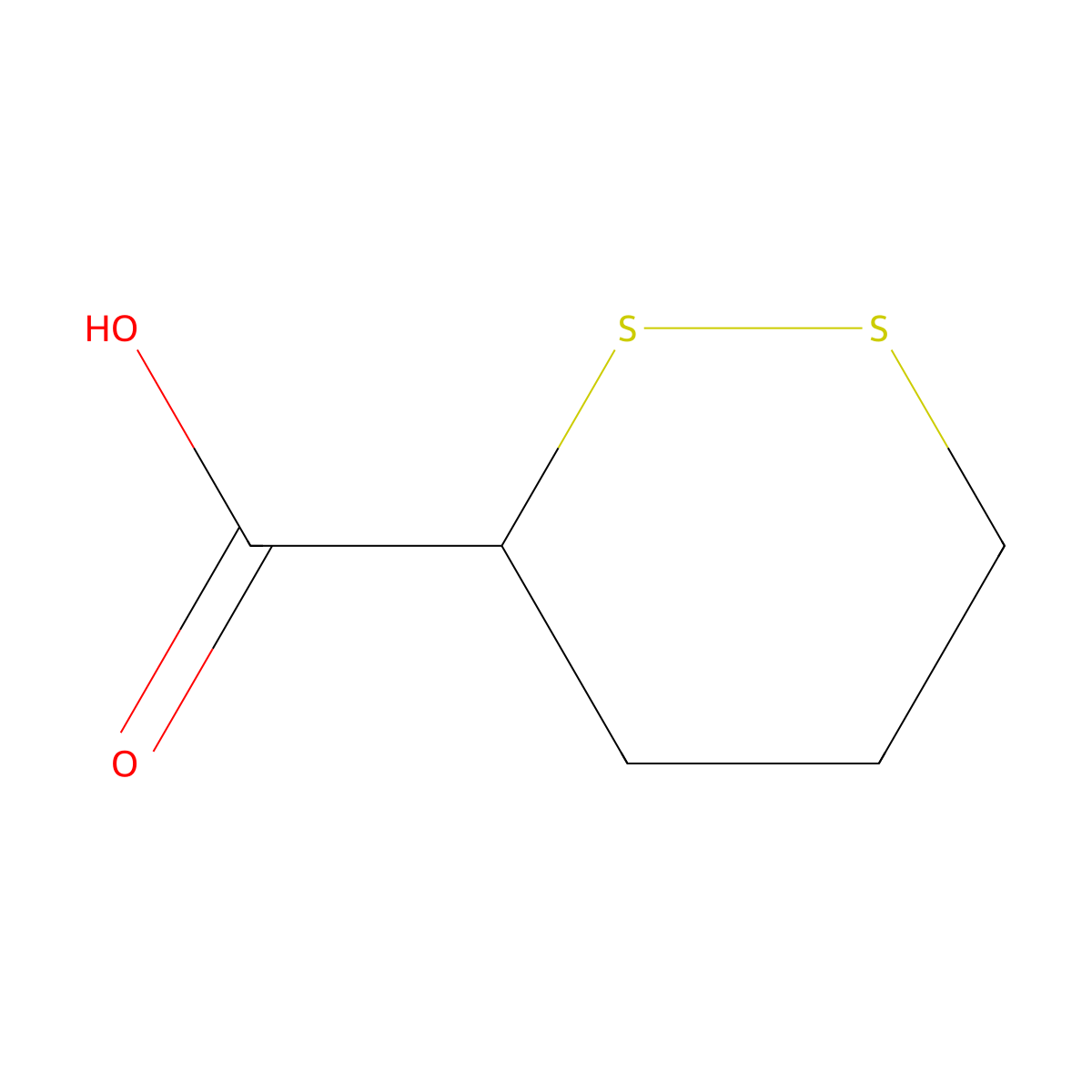1,2-Dithiane-3-carboxylic acid molecular structure, CAS 14091-98-6