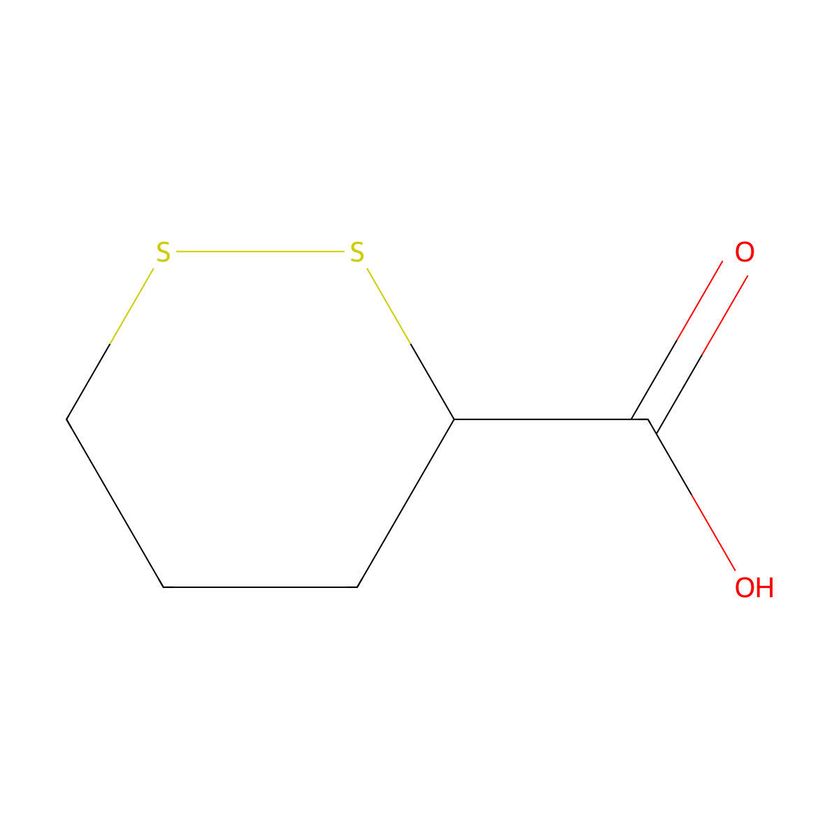1,2-Dithiane-3-carboxylic acid molecular structure, CAS 14091-98-6