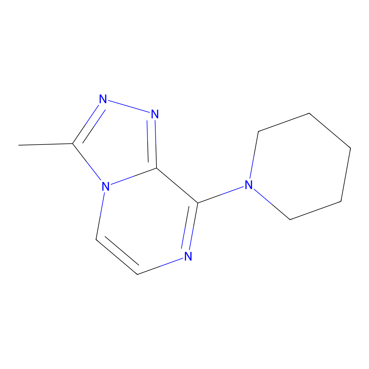 1-{3-Methyl-[1,2,4]triazolo[4,3-a]pyrazin-8-yl}piperidine molecular structure, CAS 140910-66-3
